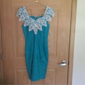 Vintage 80’s Scott McClintock Off Shoulder  Dress Size 8